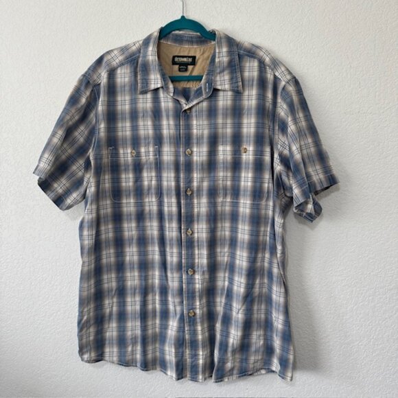 Outdoor Life‎ Men's Blue Plaid Button Up Tshirt Size XXL - Picture 1 of 7